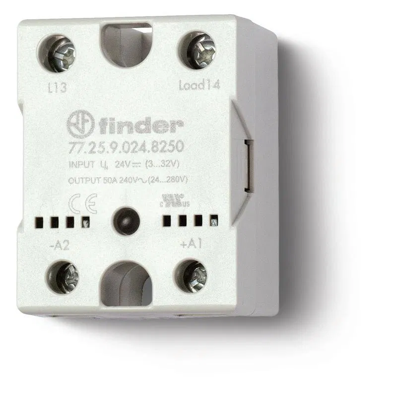 Solid state relay output 25A (48…600V AC) 230V AC function "Turn on at zero crossing" panel mount IP20 FINDER 772582308650