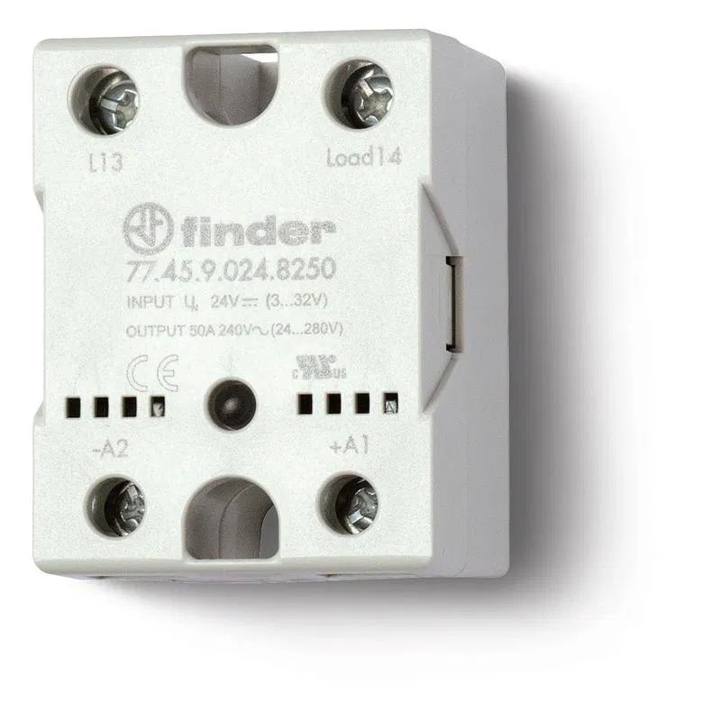 Solid state relay output 40A (48-600V AC) 24V DC zero-cross function panel mount IP20 FINDER 774590248650