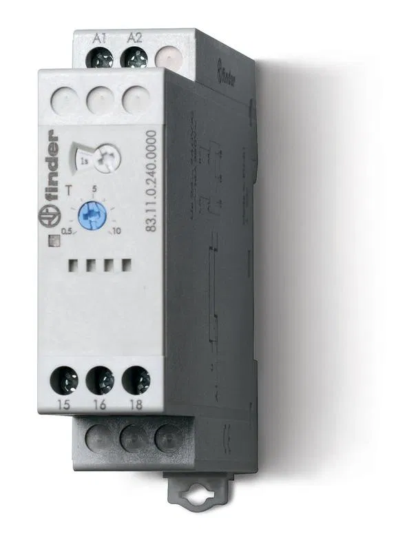 模块化时间继电器 (AI) 24…240V AC/DC 1CO 16A 22.5mm 0.05s…10d IP20 FINDER 831102400000