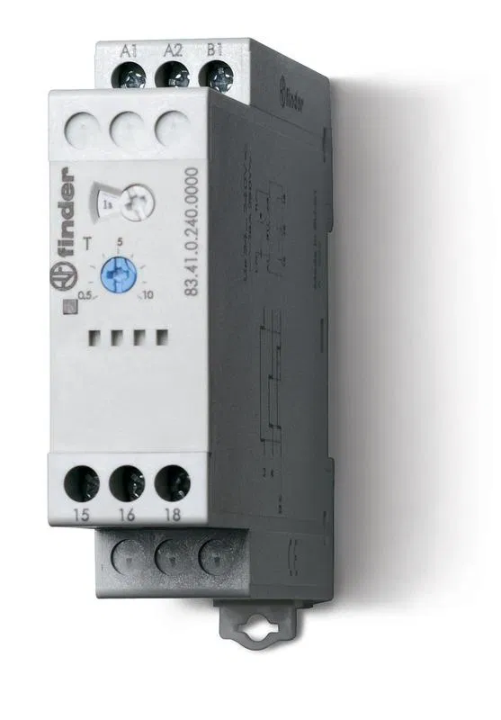 Таймер модульный 1-функциональный (BE) 24…240В AC/DC 1CO 16А 22.5мм регулировка времени 0.05с…10дней IP20 FINDER 834102400000