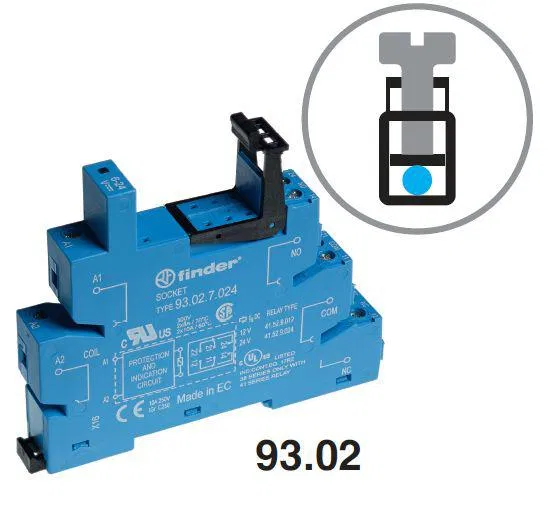 41 系列 24V DC 继电器螺纹接线端子插座（带夹紧装置），含塑料卡扣，选配件：LED FINDER 93027024