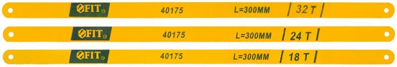 Полотно ножовочное по металлу 300мм (18ТPI+24ТPI+32ТPI) легированная сталь 20 Cr (блист.) (уп.3шт) FIT 40175