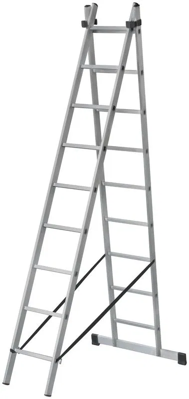 Лестница двухсекционная 2х9 H=257/426см 7.34кг алюм. FIT 65424