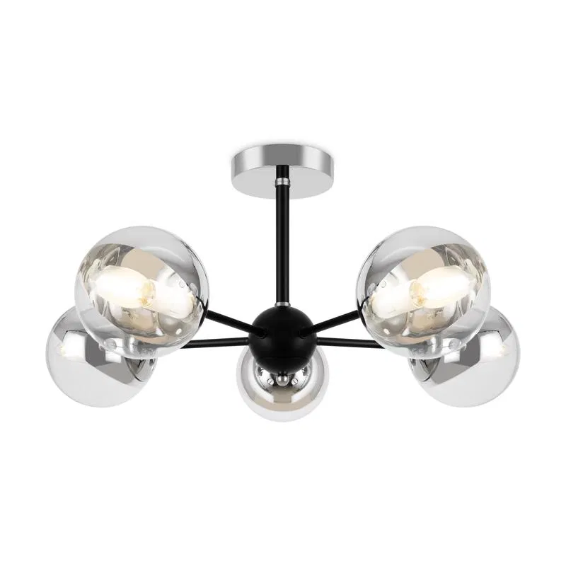 Sonnet 40W E14x5 IP20 pendant lamp Freya FR5271PL-05B