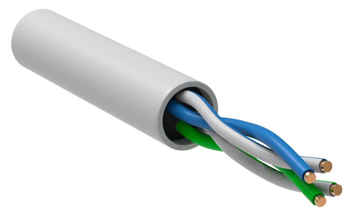 Кабель витая пара U/UTP кат.5E 24AWG 2 пары LSZH INDOOR 1м белый GENERICA BC1-C5E02-128-305-G