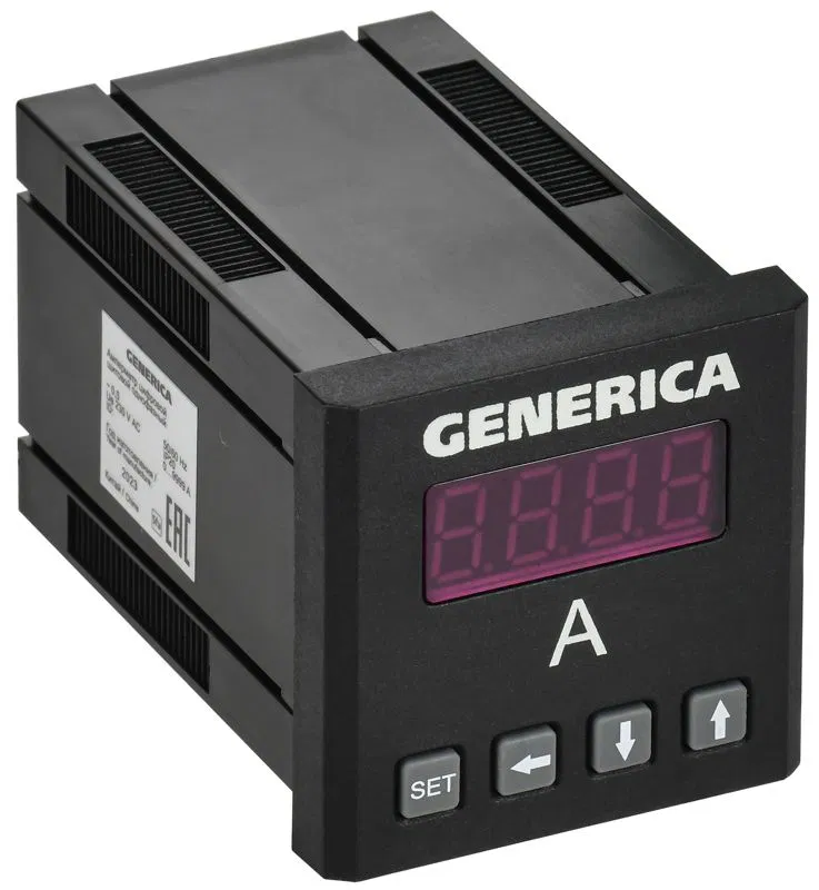 Амперметр цифровой щитовой 1ф 48х48 LED GENERICA IDA31-5-1-0-LED-G
