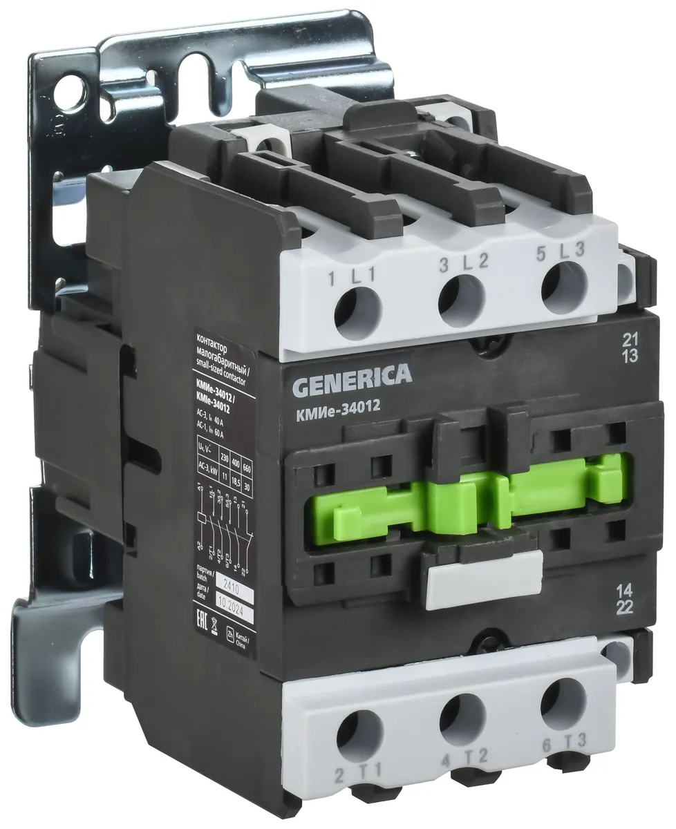 Контактор КМИе-34012 40А 110В/АС3 1NO;1NC GENERICA KKME31-040-110-11