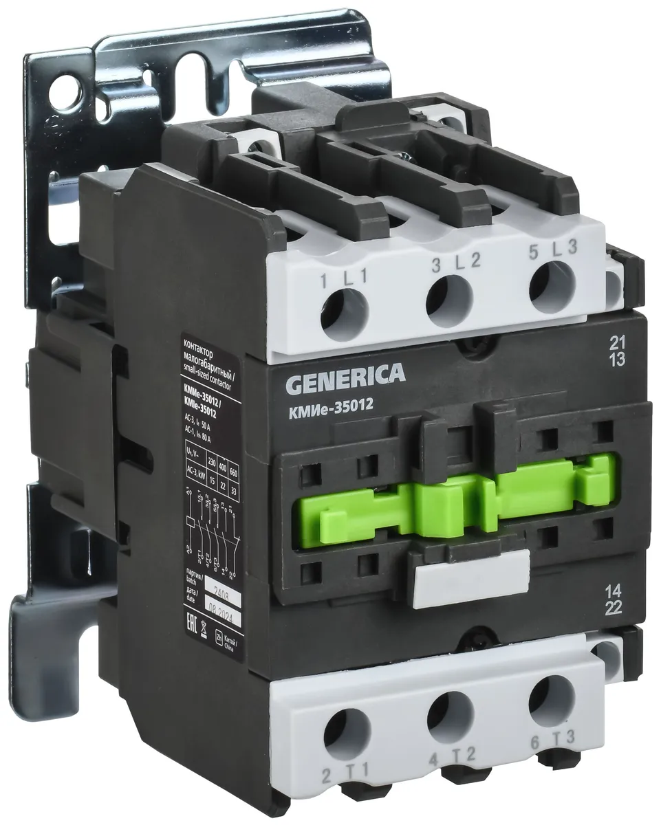 Контактор КМИе-35012 50А 230В/АС3 1NO;1NC GENERICA KKME31-050-230-11