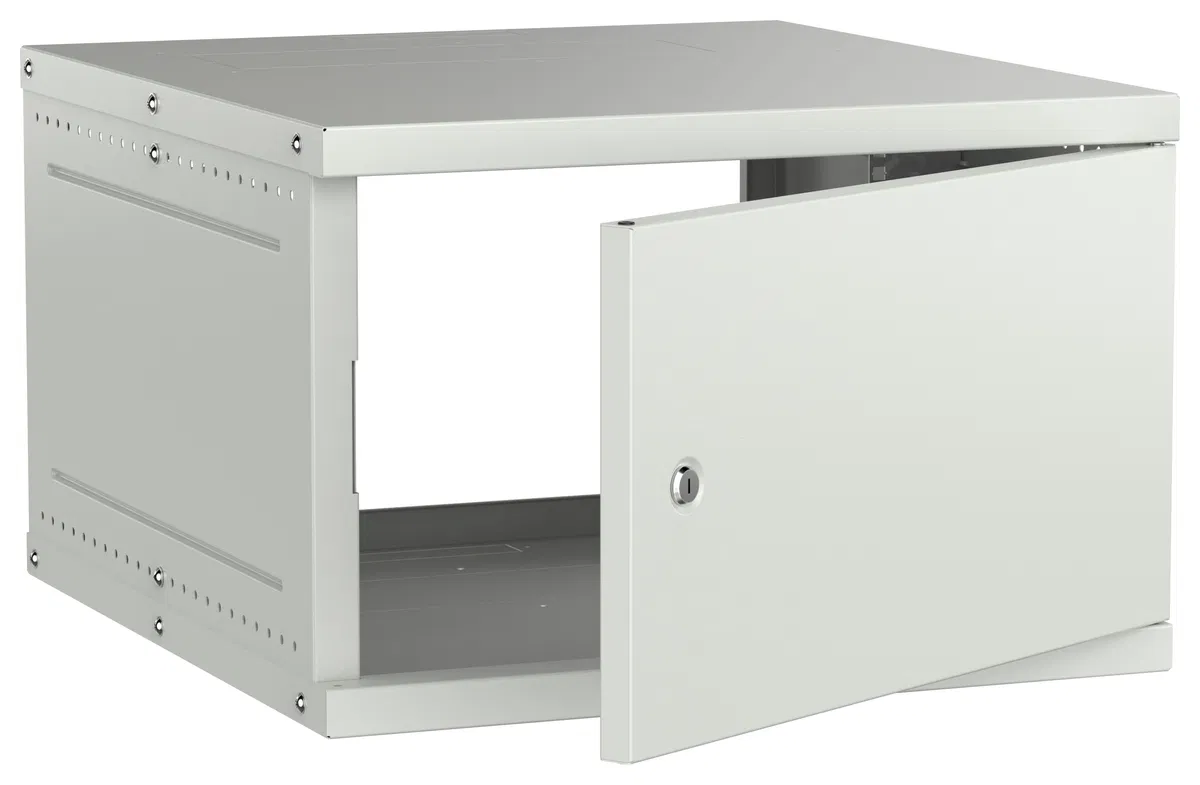 19" Wall-mounted cabinet 6U 600x650mm metal door gray GENERICA LWE3-06U67-MF-G