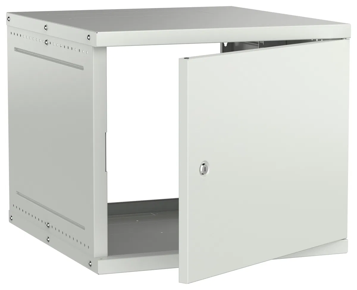 Шкаф настенный 19" 9U 600х650мм металлическая дверь серый GENERICA LWE3-09U67-MF-G