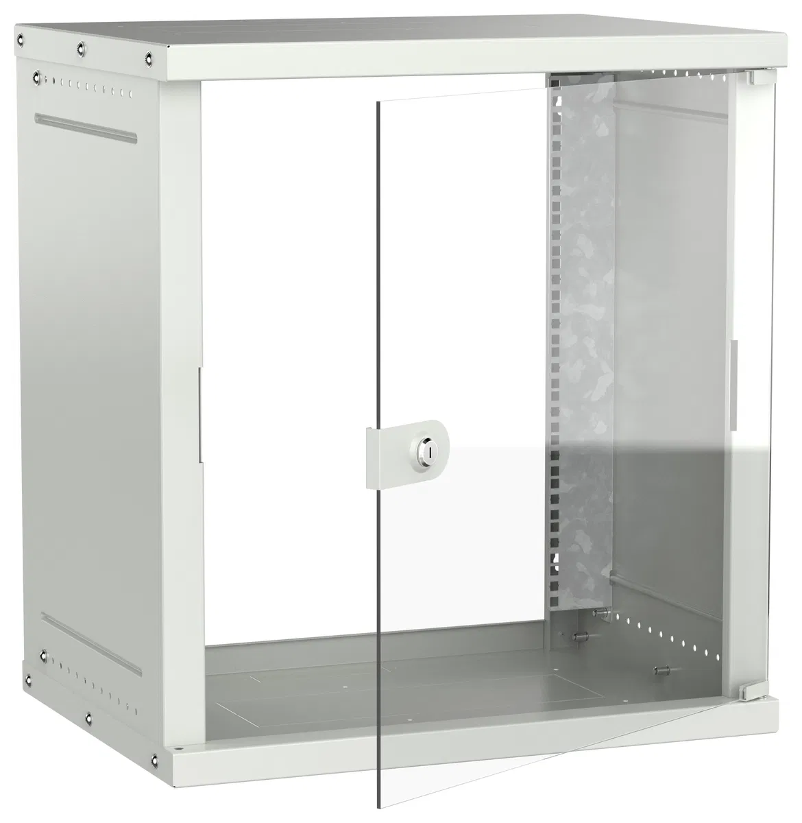 Шкаф настенный 19" 12U 600х450мм стеклянная дверь серый GENERICA LWE3-12U64-GF-G