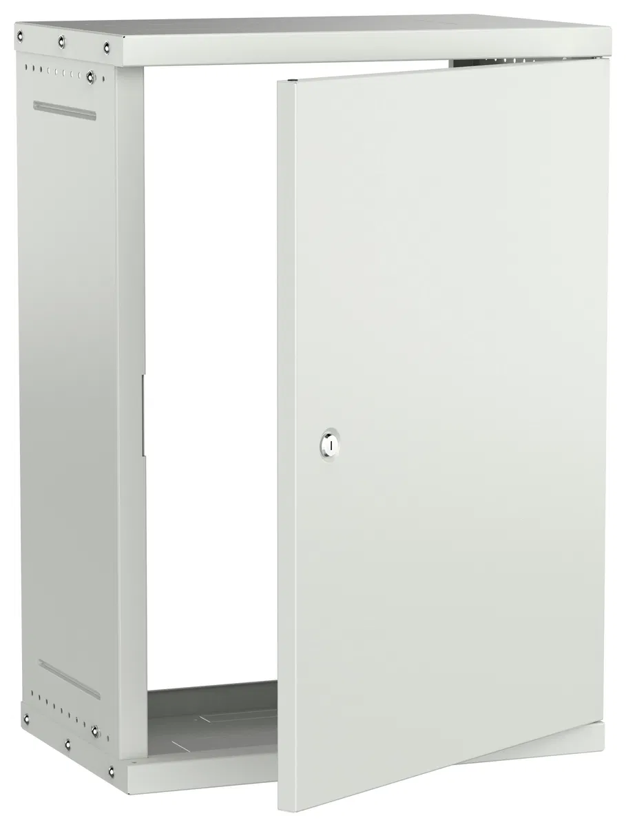 Шкаф настенный 19" 15U 550х350мм металлическая дверь серый GENERICA LWE3-15U53-MF-G