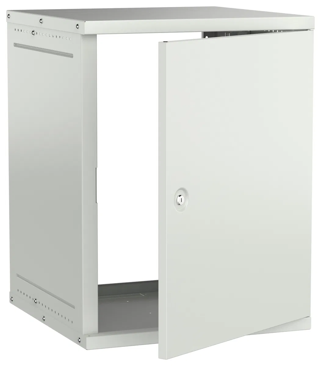 Шкаф настенный 19" 15U 600х600мм металлическая дверь серый GENERICA LWE3-15U66-MF-G