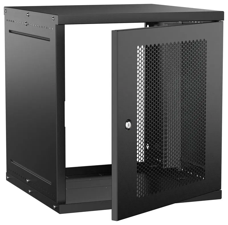 Шкаф настенный 12U 600х600мм дверь перфорир. черн. GENERICA LWE5-12U66-PF-G