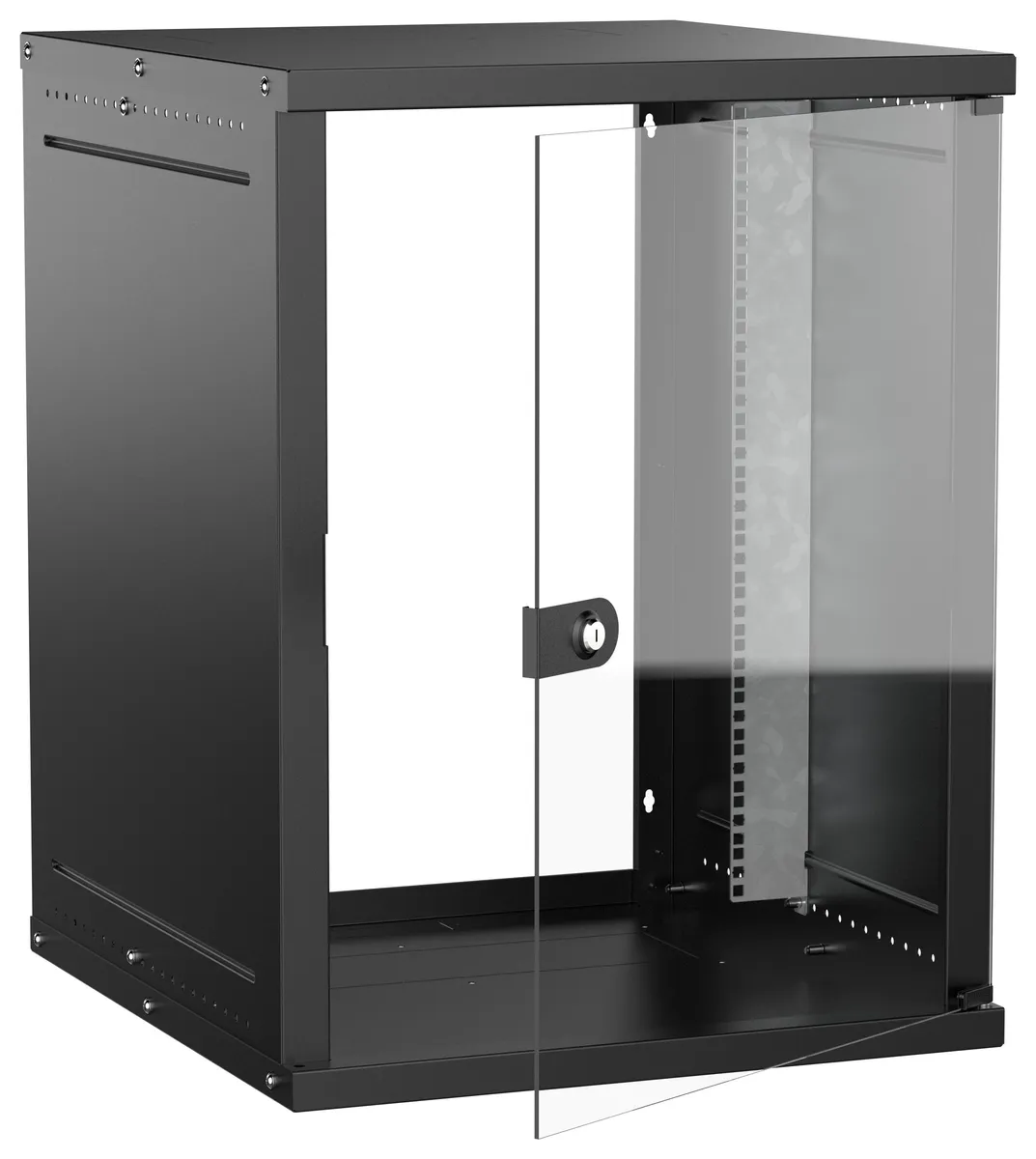 Шкаф настенный 15U 600х650мм дверь стекл. черн. GENERICA LWE5-15U67-GF-G