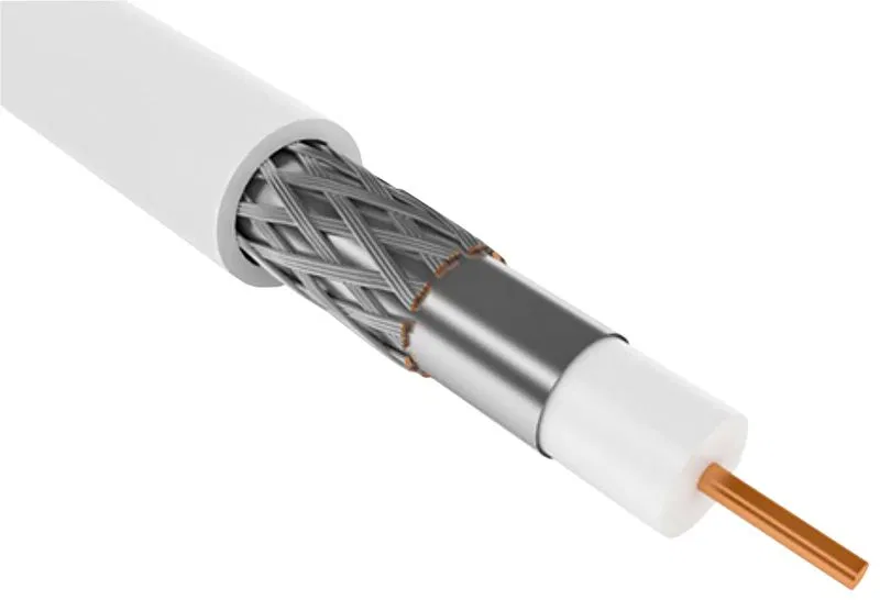 Кабель коаксиальный RG59 CCS 75Ом FPE PVC бел. (100м) GENERICA CC1-R5F1-111-100-G