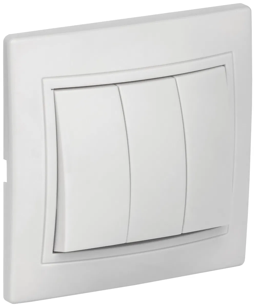 KVARTA 3-gang switch 10A VS10-3-0-KB white GENERICA EVK30-K01-10-DM