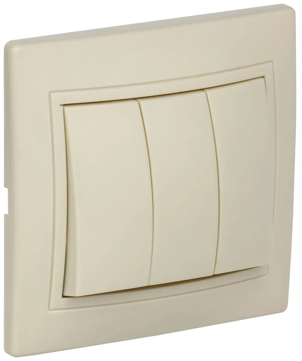 KVARTA 3-gang Switch 10A VS10-3-0-KKm cream GENERICA EVK30-K33-10-DM