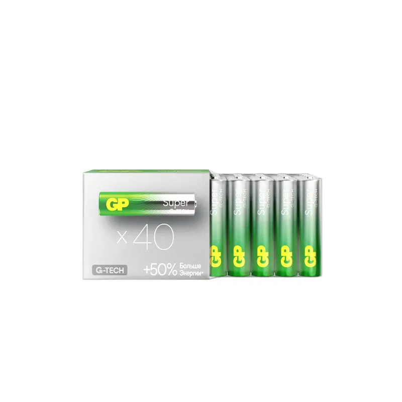 Элемент питания алкалиновый AAA/LR03 1.5В Super Alkaline G-Tech 24AA21-2CRSWC40 180/720 (уп.40шт) GP 1215