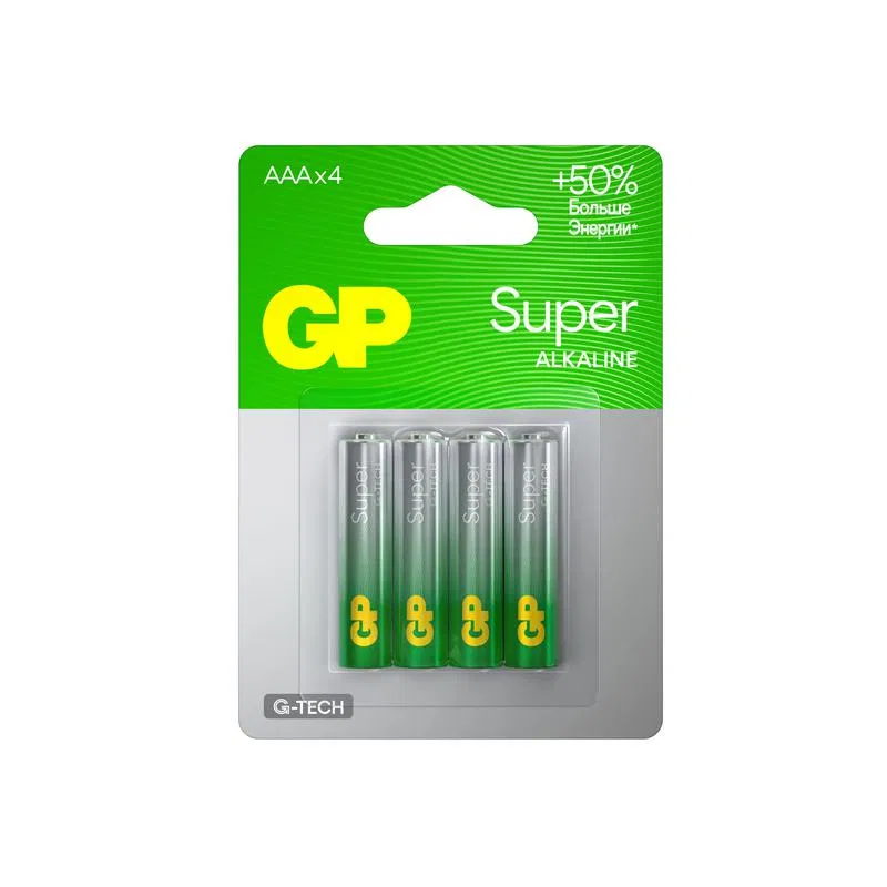 Alkaline battery AAA/LR03 1.5V Super Alkaline G-Tech 24AA21-2CRSBC4 40/160 (blister pack 4pcs) GP 1220