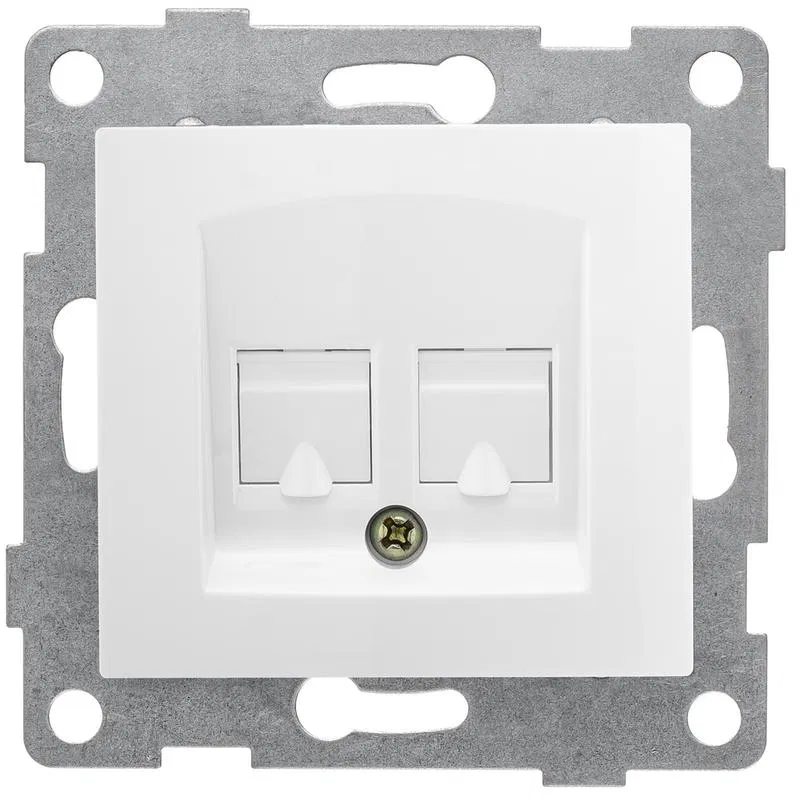 Computer socket 2-port Bravo RJ45 mechanism white GUSI С10К2-001