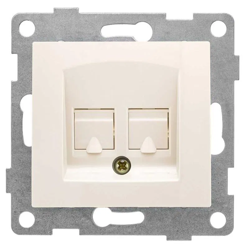 电脑+电话双联插座 Bravo RJ45 + RJ12 模块 肤色 GUSI С10КТ-003