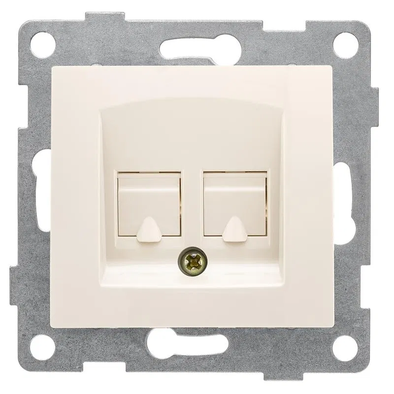 电话插座 2孔 Bravo RJ12 模块 米色 GUSI С10Т2-003