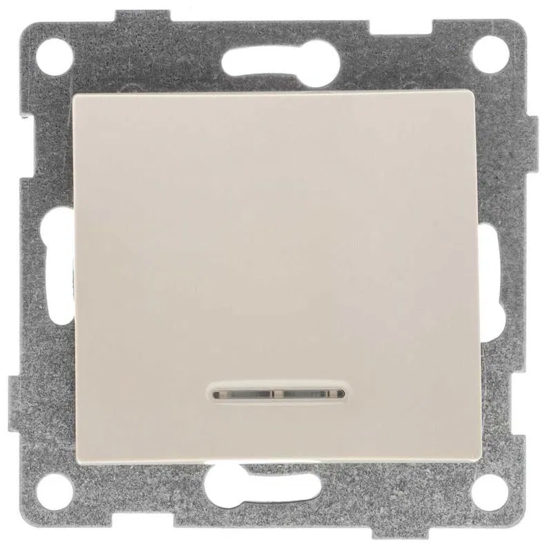 单刀单掷开关 Bravo 10A 250V 带指示灯 机构米色 GUSI С10В18-003