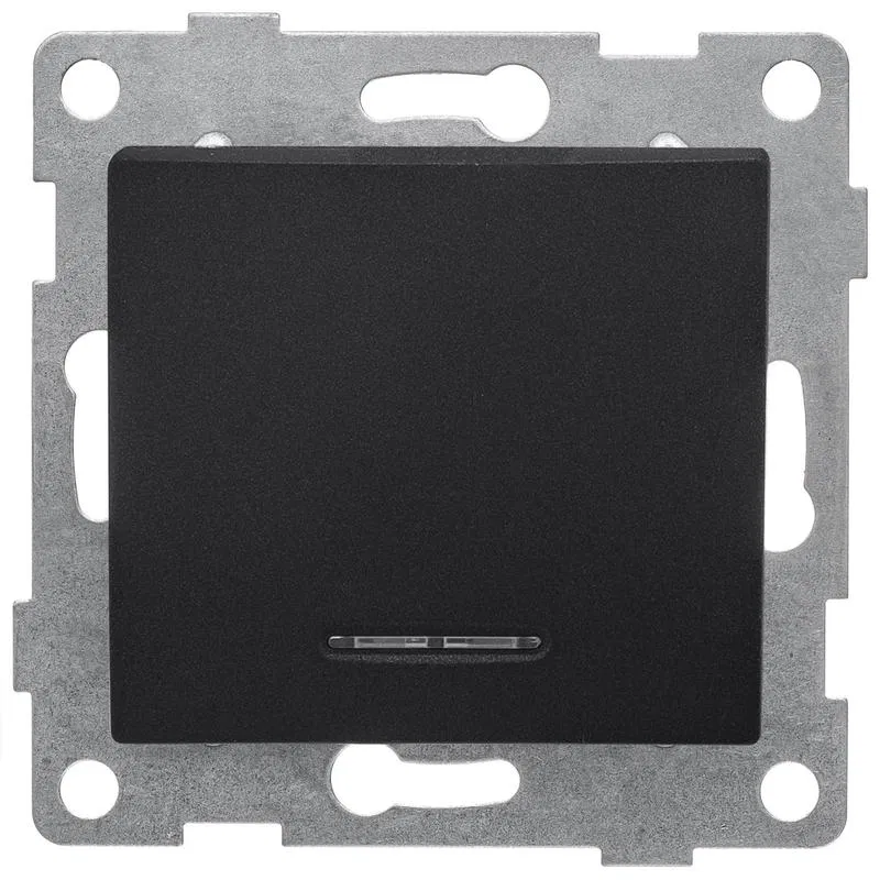 1-way switch SP Bravo 10A 250V with indicator mechanism graphite GUSI C10B18-010
