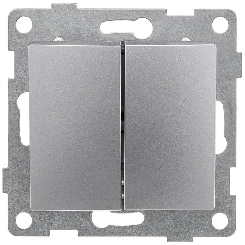 2-way Switch SP Bravo 10A 250V silver mechanism GUSI C10B2-004