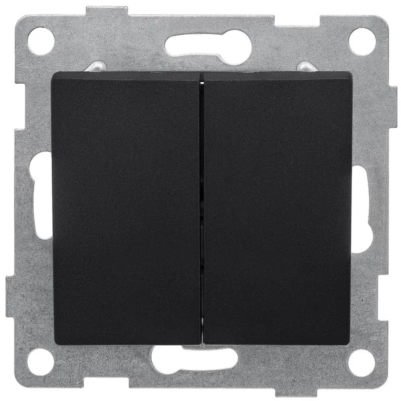 2路开关 SP Bravo 10A 250V 机构石墨 GUSI С10В2-010