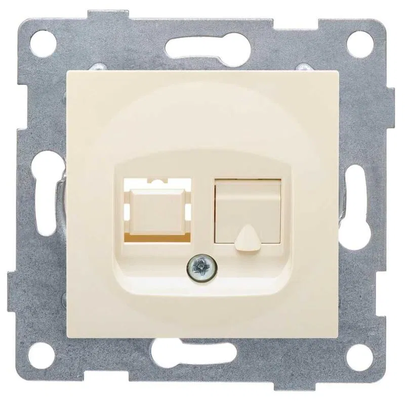 Ugra RJ45 1孔电脑插座 模块 米白色 GUSI C11K1-003
