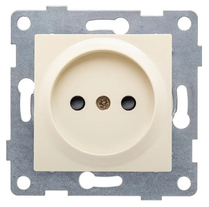 Socket 1-m SP Ugra 16A 250V without grounding shutters mechanism beige GUSI C11P2-003