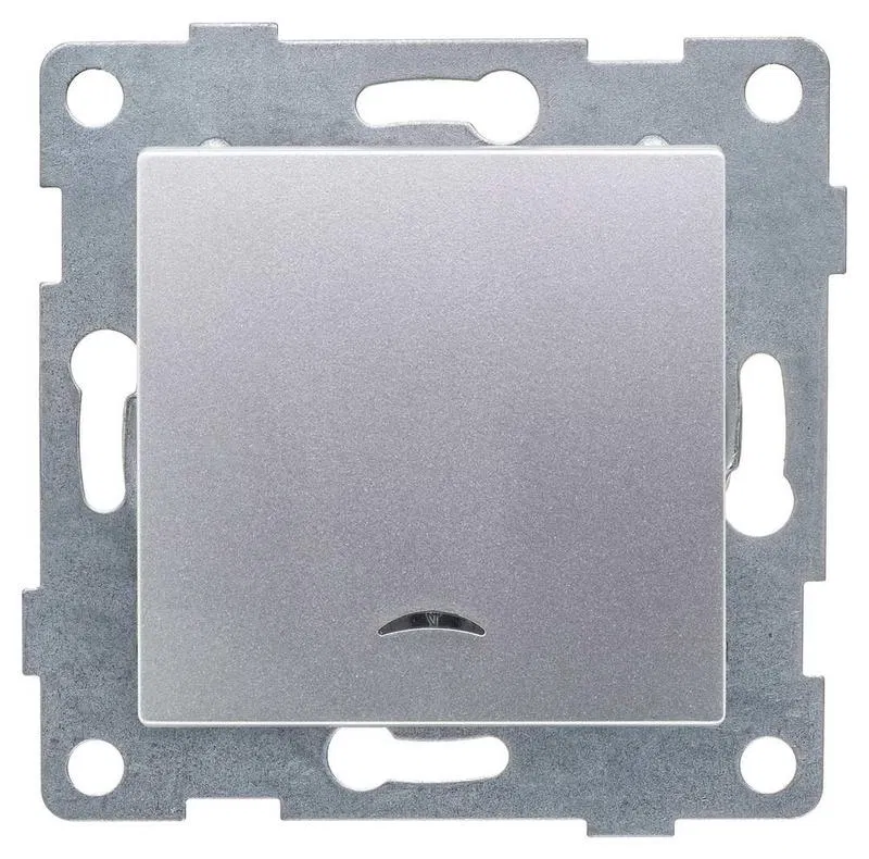 1-way Switch SP Ugra 10A 250V with indication mechanism silver GUSI C11B18-004