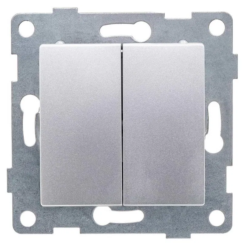 2-way Switch SP Ugra 10A 250V silver mechanism GUSI C11B2-004