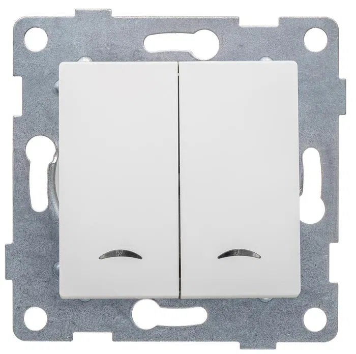 2-way switch SP Ugra 10A 250V with indication mechanism white GUSI С11В28-001