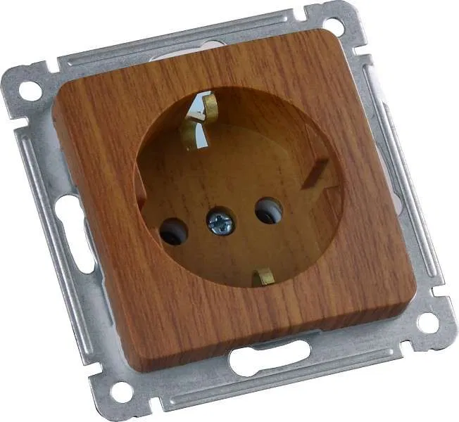 1-gang socket with grounding mechanism oak HEGEL РС16-411-05