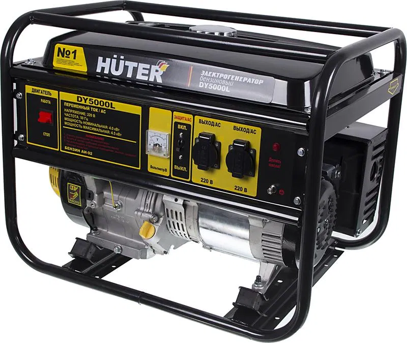 Бензогенератор DY5000L 1ф 4000Вт ручной стартер HUTER 64/1/5