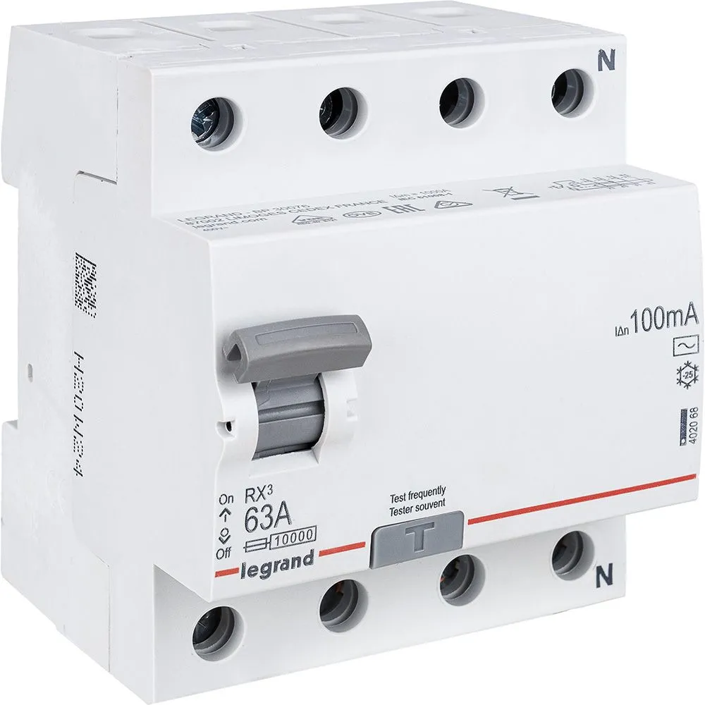 RX3 ВДТ 100мА 63А 4П AC