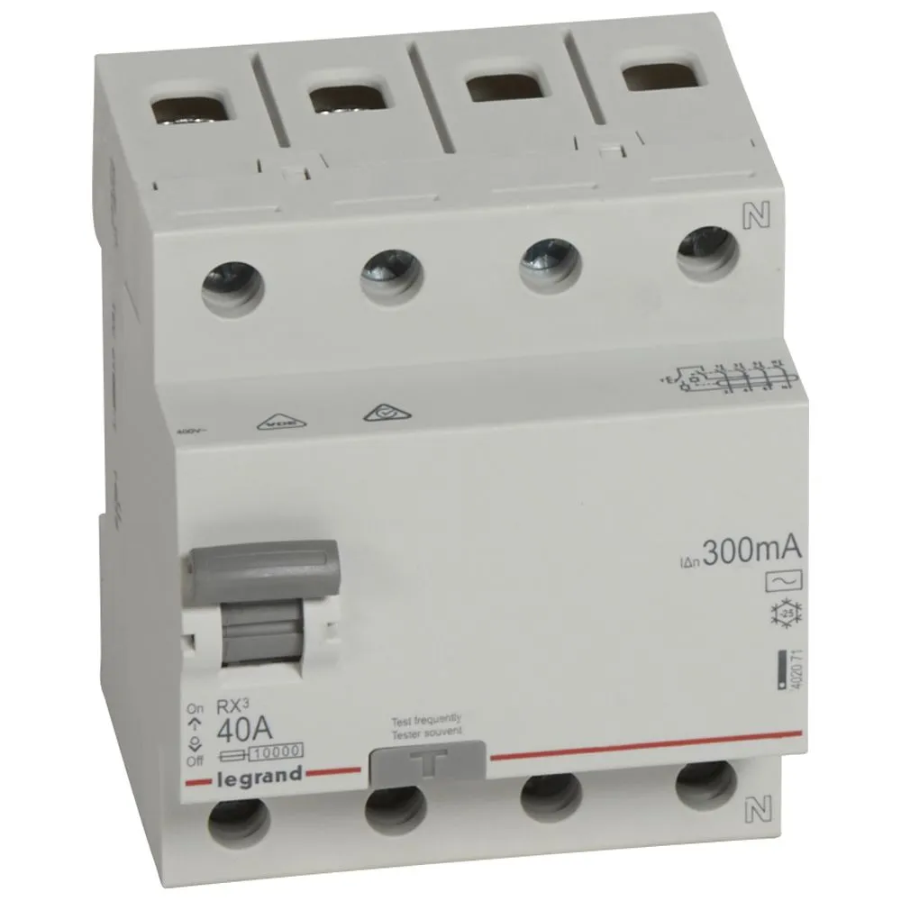 УЗО Legrand RХ3 4P 40A 300mA 10kA 4M тип АС 402071 IEK