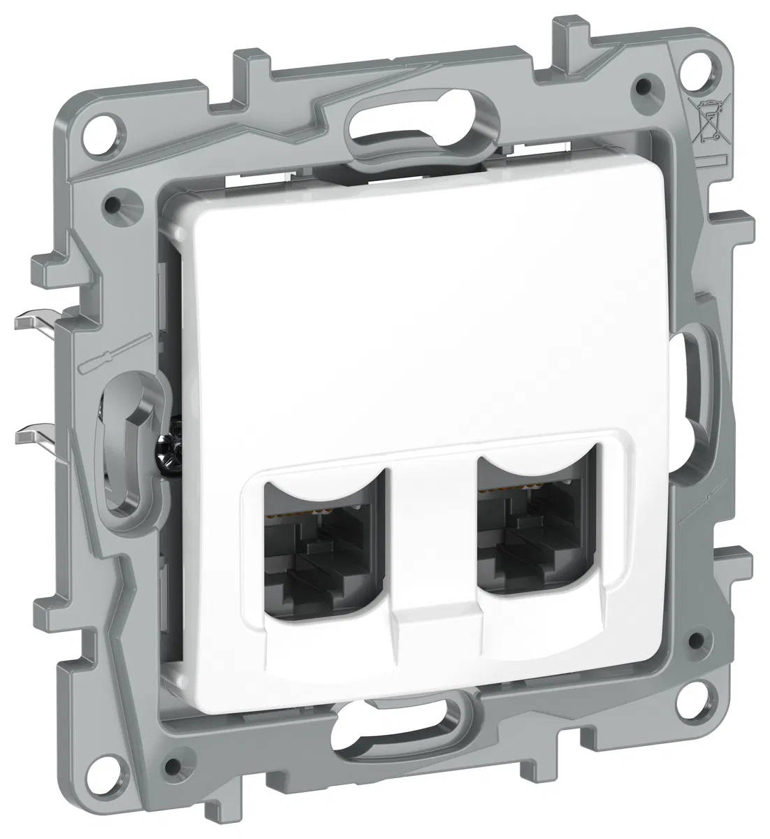 IEKETIKA Розетка компьютерная двойная RJ45 категория 6 UTP 6722541 белый IEK