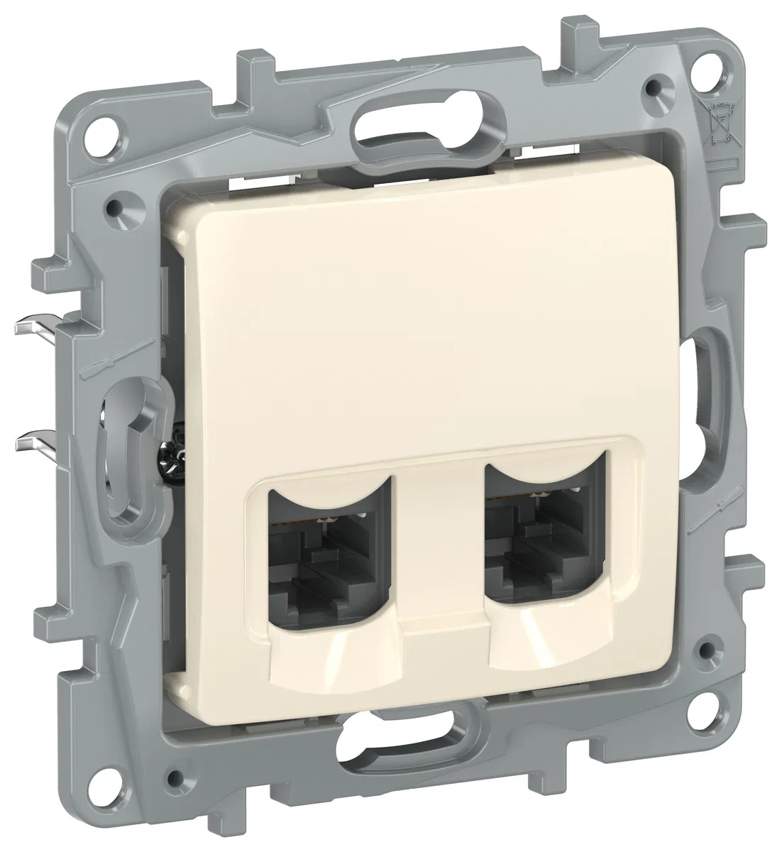 IEKETIKA Розетка компьютерная двойная RJ45 категория 5Е UTP 6723551 слоновая кость IEK