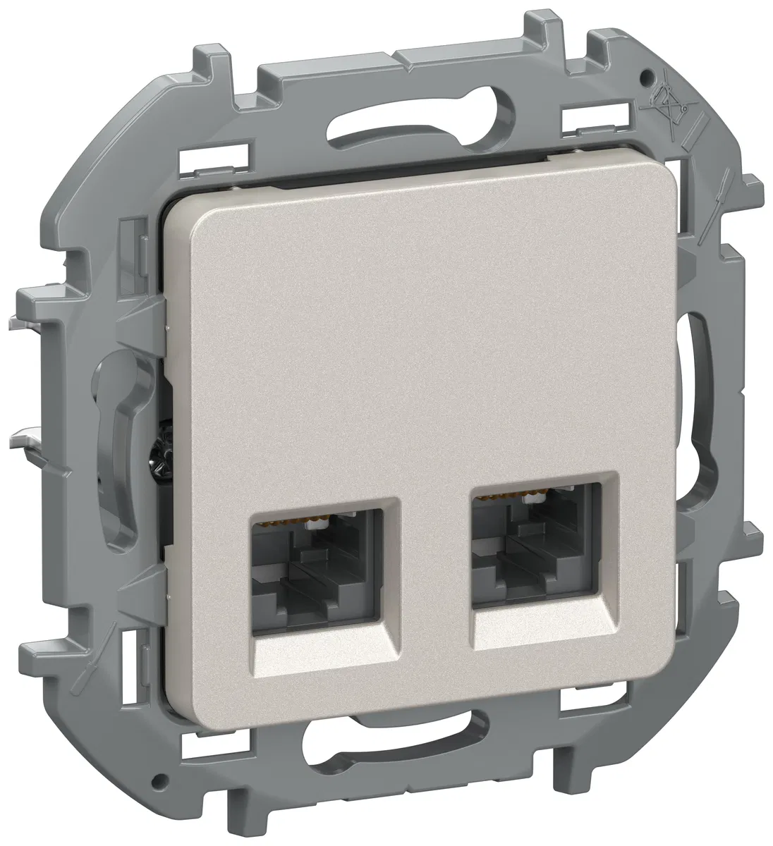 IEKINSPIRIA Розетка компьютерная двойная RJ45 категория 6 UTP 6732281 шампань IEK