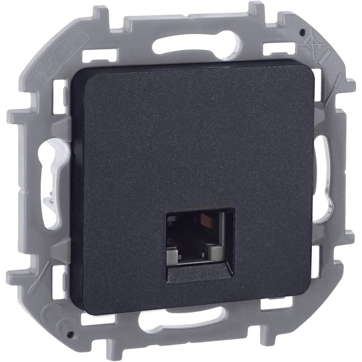 INSPIRIA Розетка компьютерная RJ45 категория 6 UTP антрацит