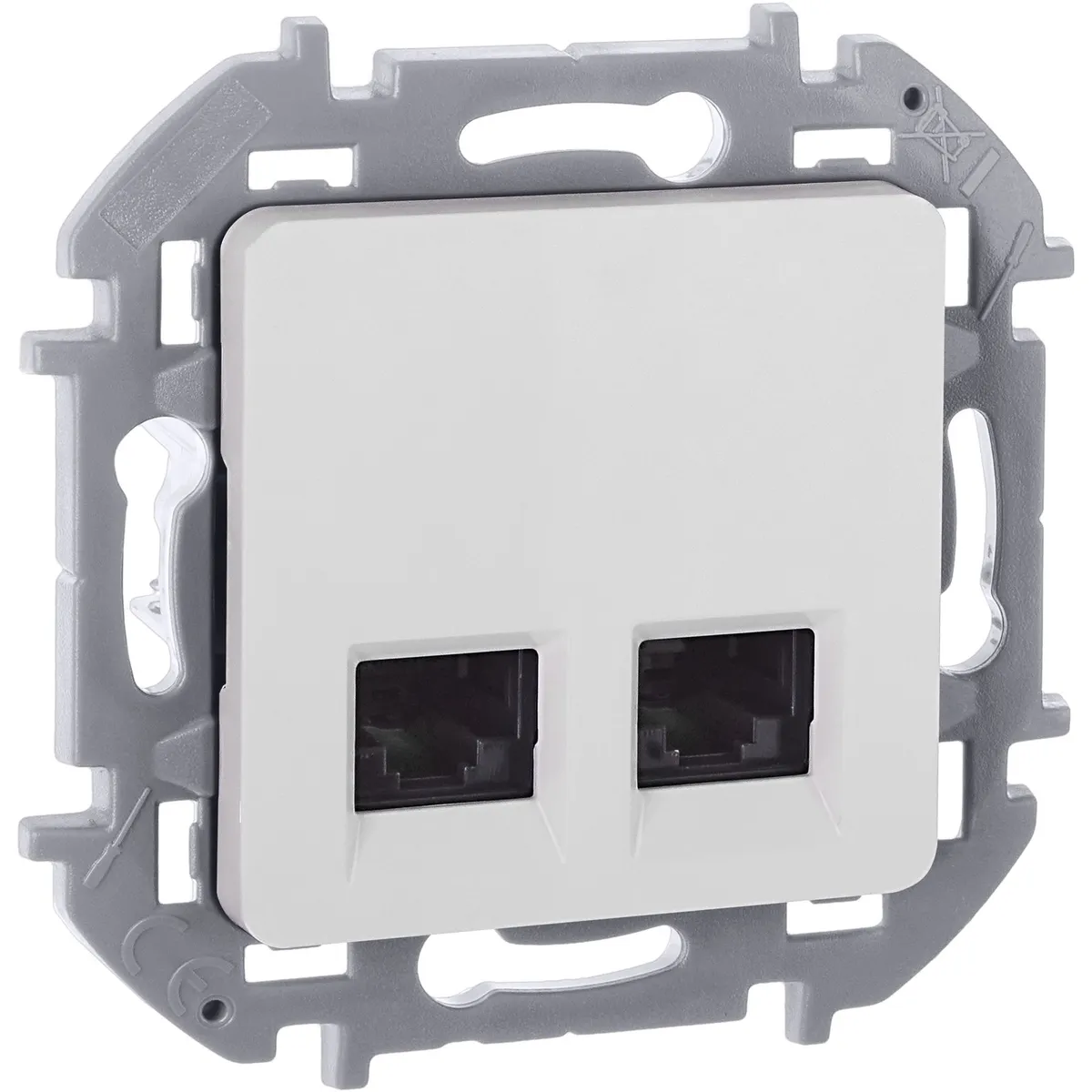 INSPIRIA Розетка компьютерная двойная RJ45 категория 6 UTP белый