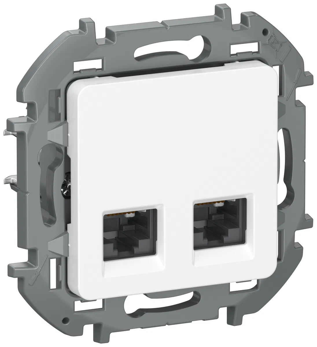 IEKINSPIRIA Розетка компьютерная двойная RJ45 категория 6 UTP 6738401 белый IEK