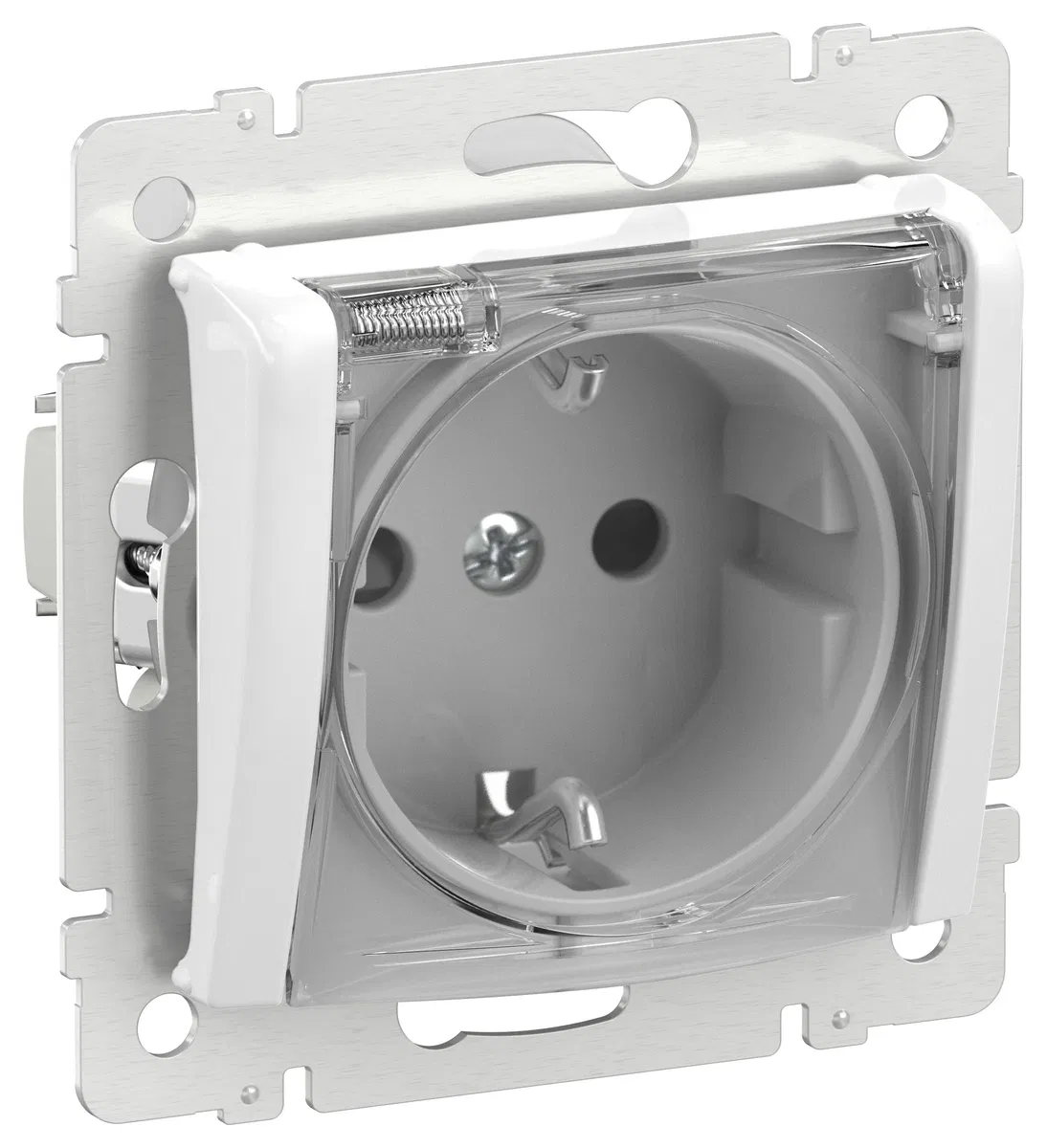 IEKVALENA 1-gang socket with grounding, protective shutters and cover 16A IP20 6942701 white IEK