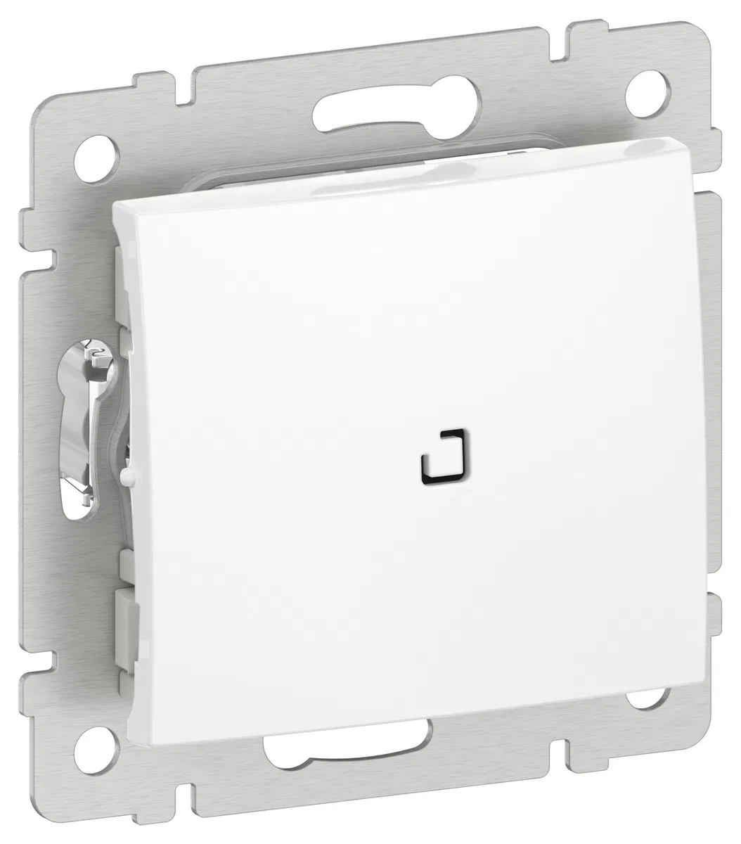 IEKVALENA 1-gang illuminated switch 6L 10AX screwless terminals 6942711 white IEK