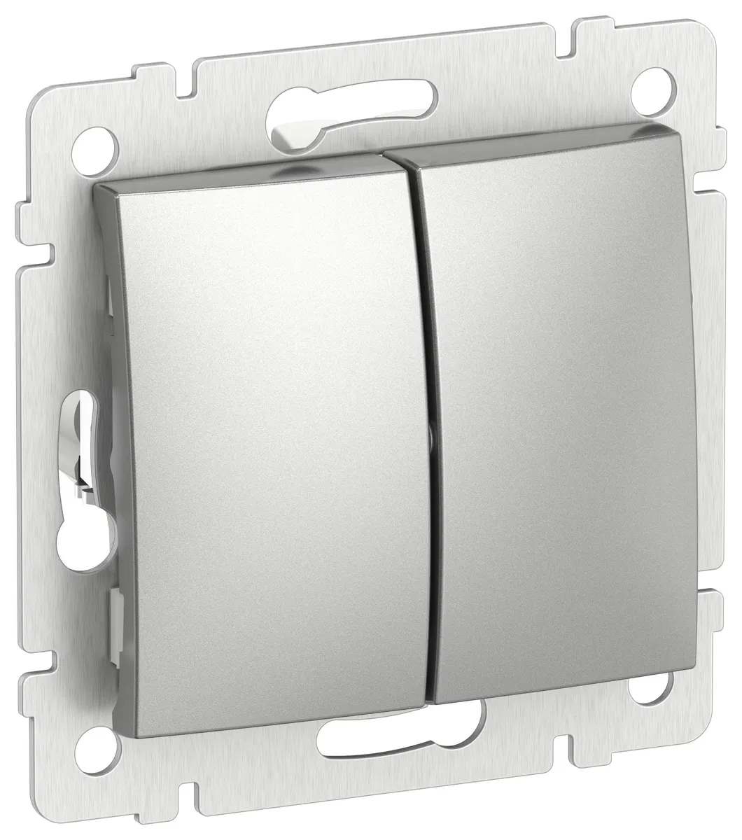 IEKVALENA 2-gang switch scheme 5 10A screwless terminals 6943371 aluminum IEK