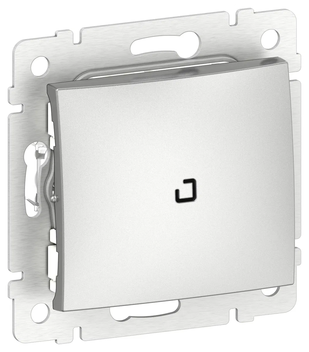 IEKVALENA 1-gang illuminated switch 1L 10AX screwless terminals 6943401 aluminum IEK